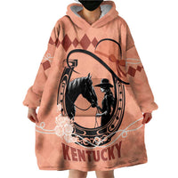 Personalized Kentucky Horse Racing Wearable Blanket Hoodie Beauty and The Horse Orange Version LT01