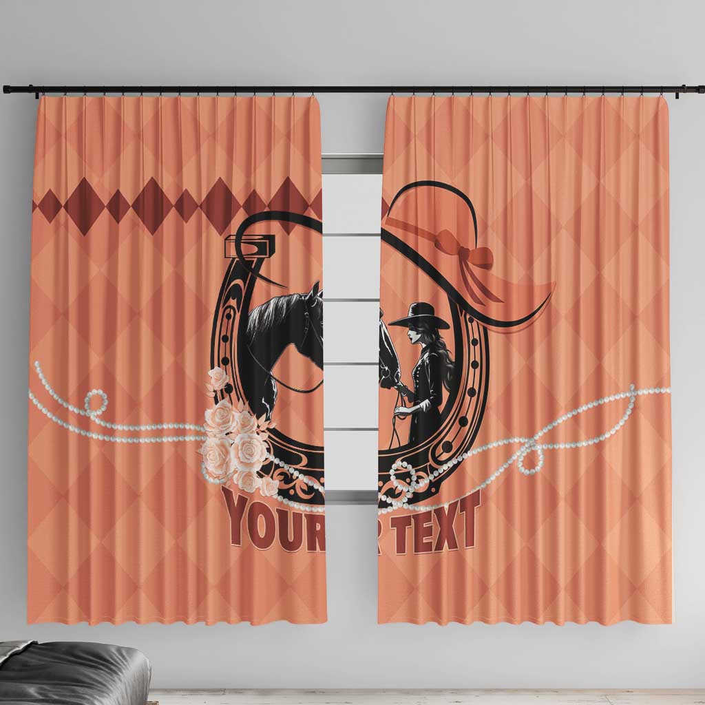 Personalized Kentucky Horse Racing Window Curtain Beauty and The Horse Orange Version LT01