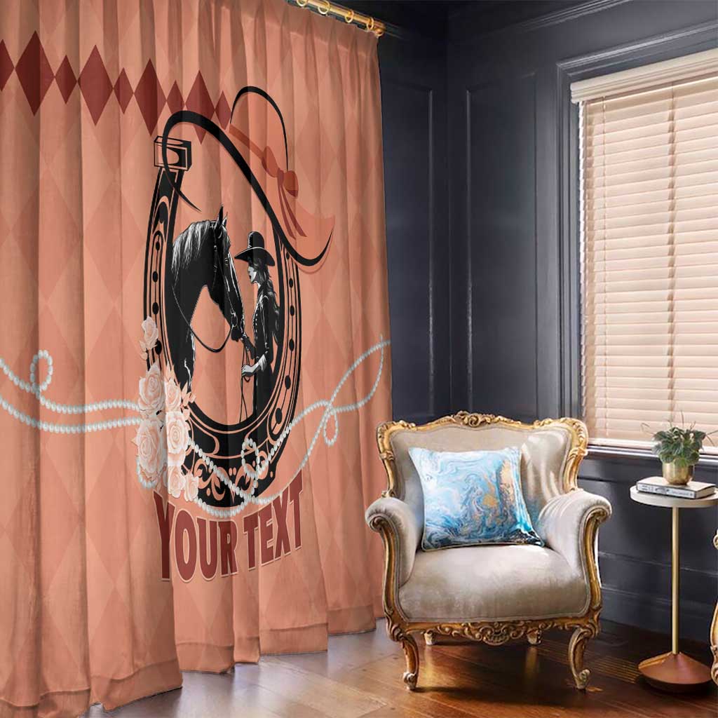 Personalized Kentucky Horse Racing Window Curtain Beauty and The Horse Orange Version LT01