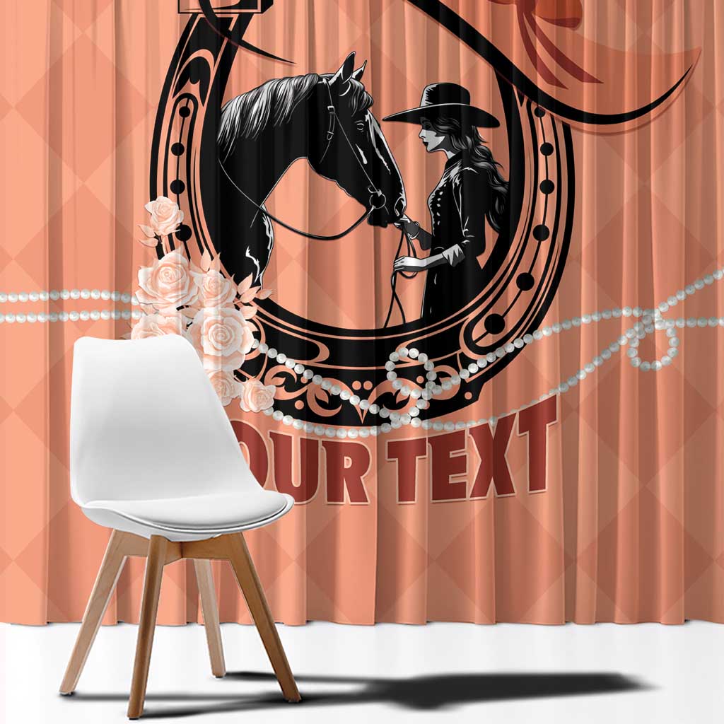Personalized Kentucky Horse Racing Window Curtain Beauty and The Horse Orange Version LT01
