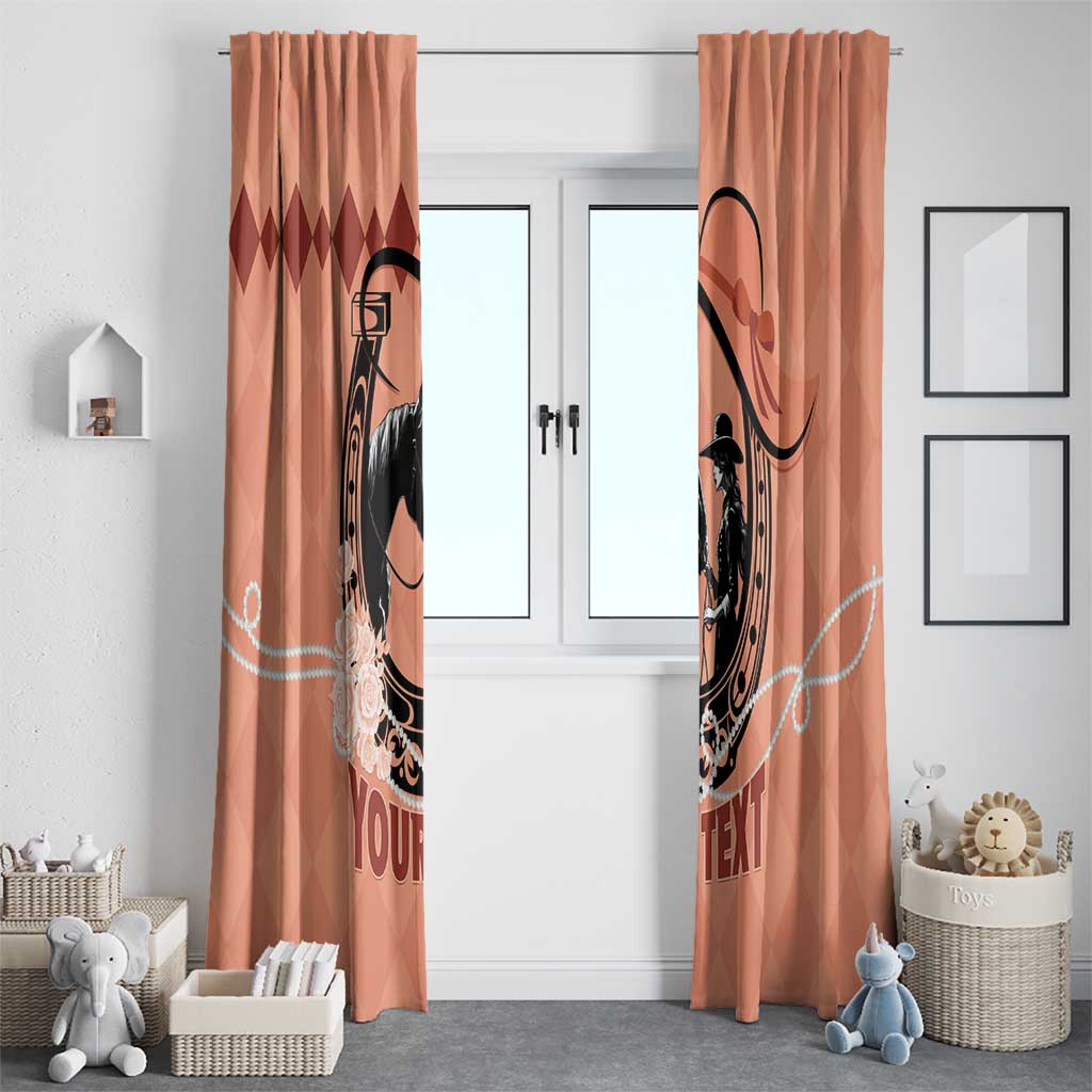Personalized Kentucky Horse Racing Window Curtain Beauty and The Horse Orange Version LT01