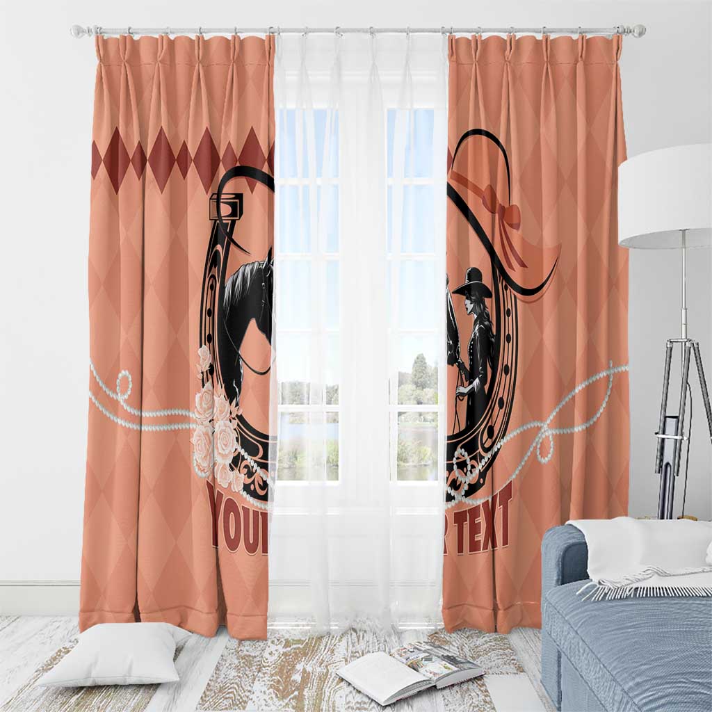 Personalized Kentucky Horse Racing Window Curtain Beauty and The Horse Orange Version LT01