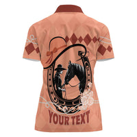 Personalized Kentucky Horse Racing Women Polo Shirt Beauty and The Horse Orange Version LT01