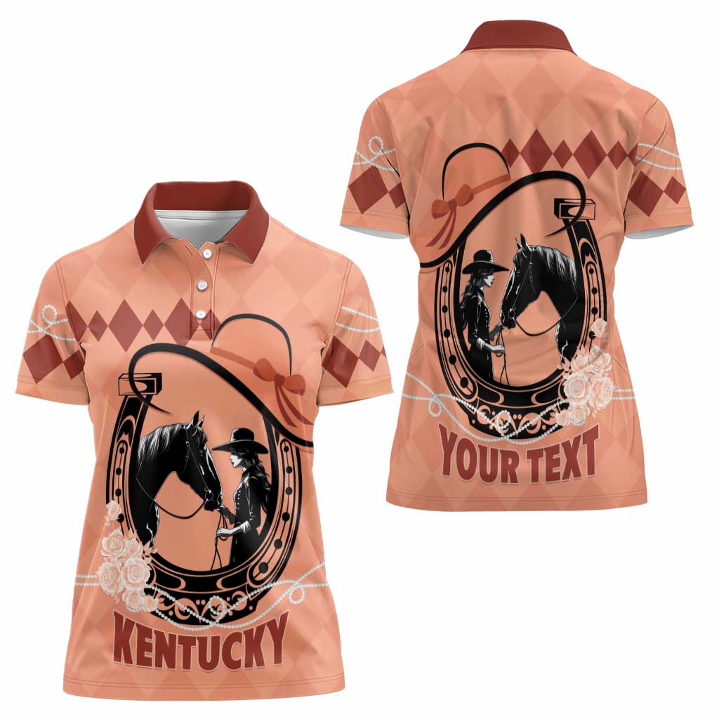 Personalized Kentucky Horse Racing Women Polo Shirt Beauty and The Horse Orange Version LT01