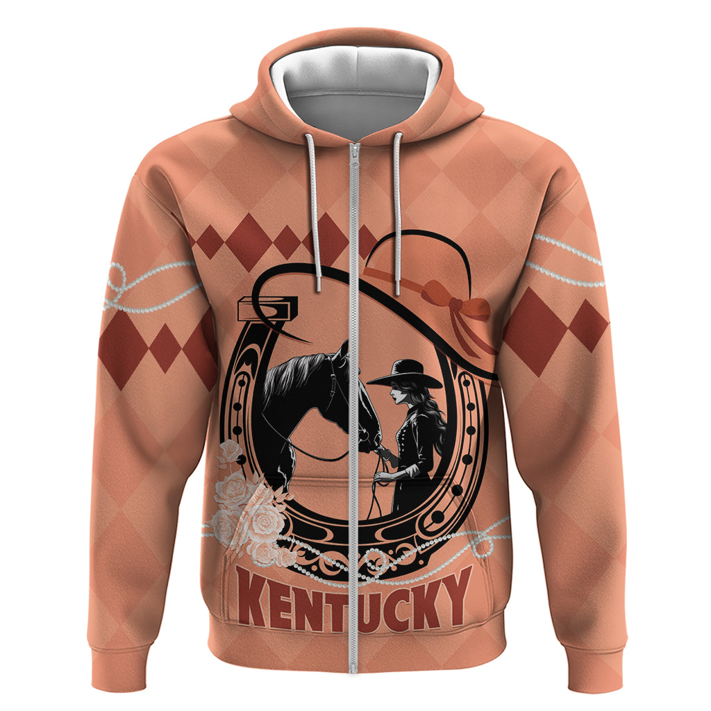 Personalized Kentucky Horse Racing 2024 Zip Hoodie Beauty and The Horse Orange Version
