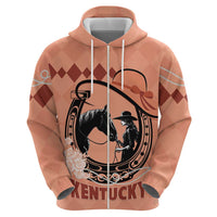 Personalized Kentucky Horse Racing Zip Hoodie Beauty and The Horse Orange Version LT01