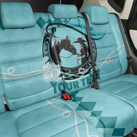 Personalized Kentucky Horse Racing Back Car Seat Cover Beauty and The Horse Teal Version LT01