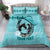 Personalized Kentucky Horse Racing 2024 Bedding Set Beauty and The Horse Teal Version