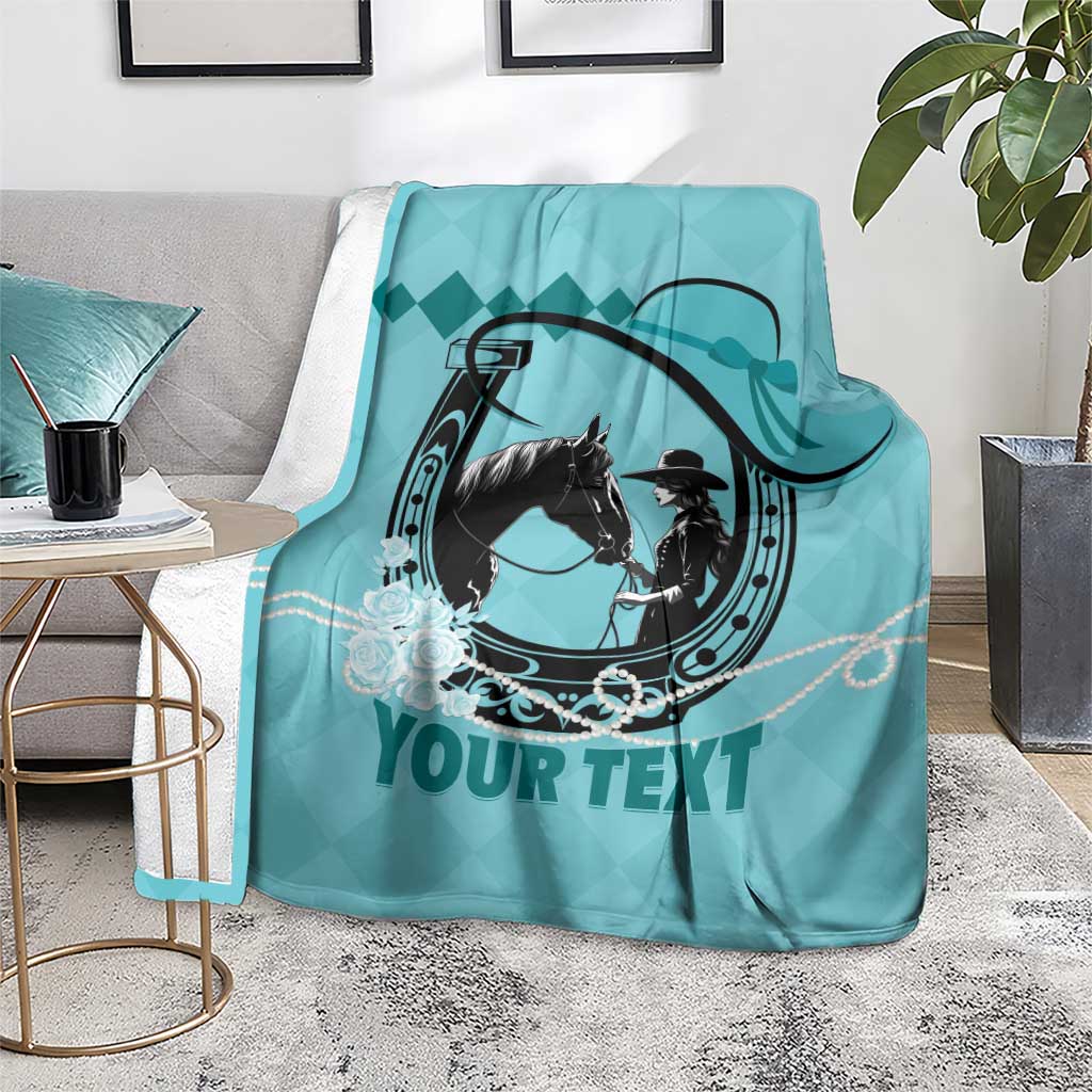 Personalized Kentucky Horse Racing Blanket Beauty and The Horse Teal Version LT01