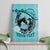 Personalized Kentucky Horse Racing Canvas Wall Art Beauty and The Horse Teal Version LT01