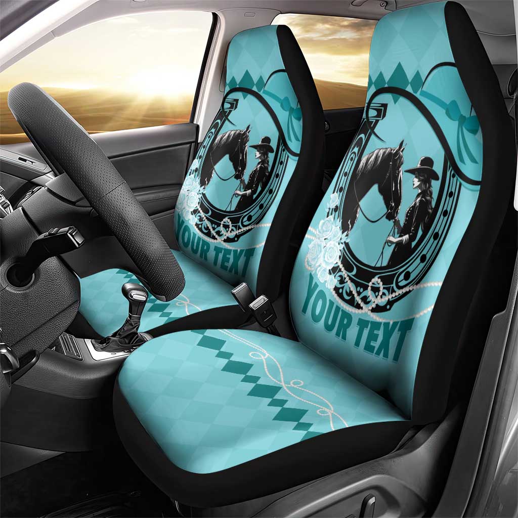 Personalized Kentucky Horse Racing Car Seat Cover Beauty and The Horse Teal Version LT01