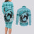 Personalized Kentucky Horse Racing Couples Matching Long Sleeve Bodycon Dress and Long Sleeve Button Shirt Beauty and The Horse Teal Version LT01