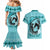 Personalized Kentucky Horse Racing Couples Matching Mermaid Dress and Hawaiian Shirt Beauty and The Horse Teal Version LT01