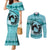 Personalized Kentucky Horse Racing Couples Matching Mermaid Dress and Long Sleeve Button Shirt Beauty and The Horse Teal Version LT01