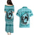 Personalized Kentucky Horse Racing Couples Matching Puletasi and Hawaiian Shirt Beauty and The Horse Teal Version LT01