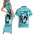 Personalized Kentucky Horse Racing Couples Matching Short Sleeve Bodycon Dress and Hawaiian Shirt Beauty and The Horse Teal Version LT01