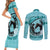 Personalized Kentucky Horse Racing Couples Matching Short Sleeve Bodycon Dress and Long Sleeve Button Shirt Beauty and The Horse Teal Version LT01