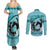 Personalized Kentucky Horse Racing Couples Matching Summer Maxi Dress and Long Sleeve Button Shirt Beauty and The Horse Teal Version LT01