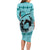 Personalized Kentucky Horse Racing Family Matching Long Sleeve Bodycon Dress and Hawaiian Shirt Beauty and The Horse Teal Version LT01