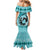 Personalized Kentucky Horse Racing Family Matching Mermaid Dress and Hawaiian Shirt Beauty and The Horse Teal Version LT01