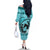 Personalized Kentucky Horse Racing Family Matching Off The Shoulder Long Sleeve Dress and Hawaiian Shirt Beauty and The Horse Teal Version LT01