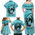 Personalized Kentucky Horse Racing Family Matching Off Shoulder Maxi Dress and Hawaiian Shirt Beauty and The Horse Teal Version LT01