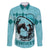 Personalized Kentucky Horse Racing Family Matching Off Shoulder Short Dress and Hawaiian Shirt Beauty and The Horse Teal Version LT01