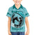 Personalized Kentucky Horse Racing Family Matching Off Shoulder Short Dress and Hawaiian Shirt Beauty and The Horse Teal Version LT01