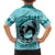Personalized Kentucky Horse Racing Family Matching Short Sleeve Bodycon Dress and Hawaiian Shirt Beauty and The Horse Teal Version LT01