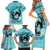 Personalized Kentucky Horse Racing Family Matching Short Sleeve Bodycon Dress and Hawaiian Shirt Beauty and The Horse Teal Version LT01