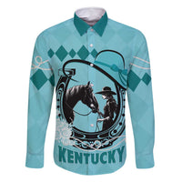 Personalized Kentucky Horse Racing Family Matching Tank Maxi Dress and Hawaiian Shirt Beauty and The Horse Teal Version LT01