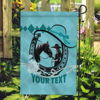 Personalized Kentucky Horse Racing Garden Flag Beauty and The Horse Teal Version LT01