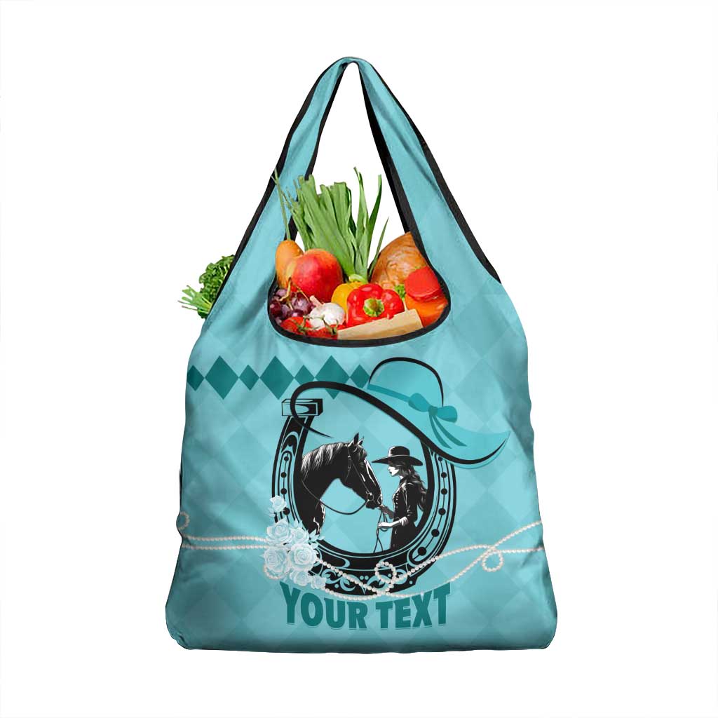 Kentucky Horse Racing Grocery Bag Beauty and The Horse Teal Version LT01