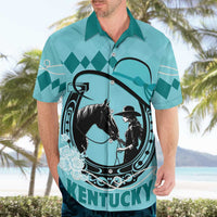 Personalized Kentucky Horse Racing Hawaiian Shirt Beauty and The Horse Teal Version LT01