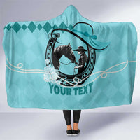 Personalized Kentucky Horse Racing Hooded Blanket Beauty and The Horse Teal Version LT01