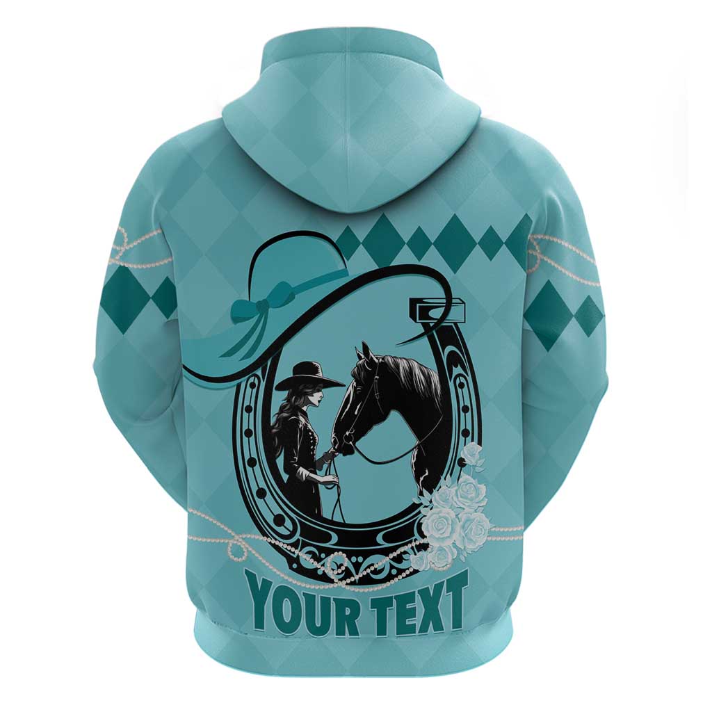 Personalized Kentucky Horse Racing Hoodie Beauty and The Horse Teal Version LT01