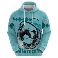 Personalized Kentucky Horse Racing Hoodie Beauty and The Horse Teal Version LT01