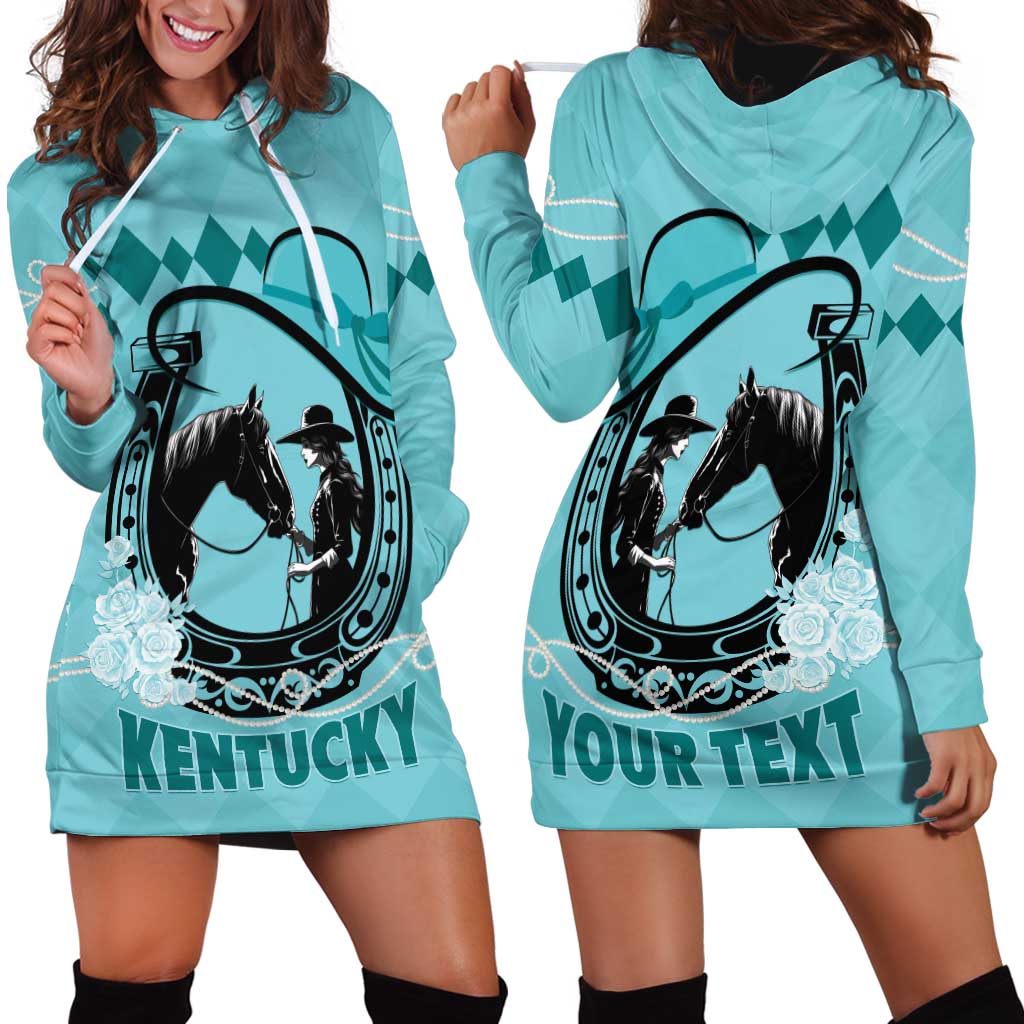 Personalized Kentucky Horse Racing Hoodie Dress Beauty and The Horse Teal Version LT01