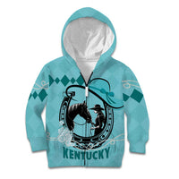 Personalized Kentucky Horse Racing Kid Hoodie Beauty and The Horse Teal Version LT01