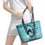 Personalized Kentucky Horse Racing Leather Tote Bag Beauty and The Horse Teal Version LT01