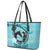 Personalized Kentucky Horse Racing Leather Tote Bag Beauty and The Horse Teal Version LT01