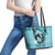 Personalized Kentucky Horse Racing Leather Tote Bag Beauty and The Horse Teal Version LT01