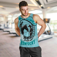 Personalized Kentucky Horse Racing Men Tank Top Beauty and The Horse Teal Version LT01