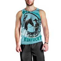 Personalized Kentucky Horse Racing Men Tank Top Beauty and The Horse Teal Version LT01