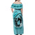 Personalized Kentucky Horse Racing Off Shoulder Maxi Dress Beauty and The Horse Teal Version LT01