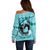 Personalized Kentucky Horse Racing 2024 Off Shoulder Sweater Beauty and The Horse Teal Version