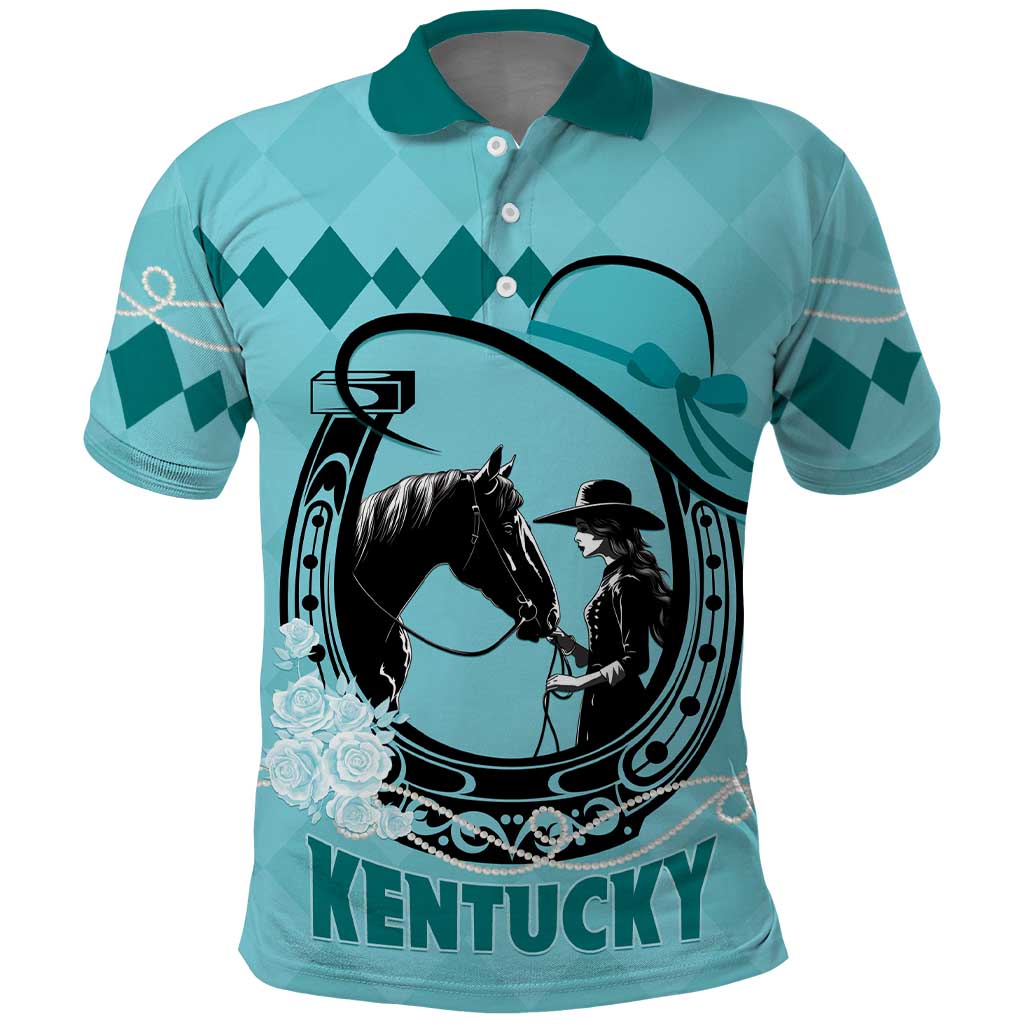 Personalized Kentucky Horse Racing Polo Shirt Beauty and The Horse Teal Version LT01