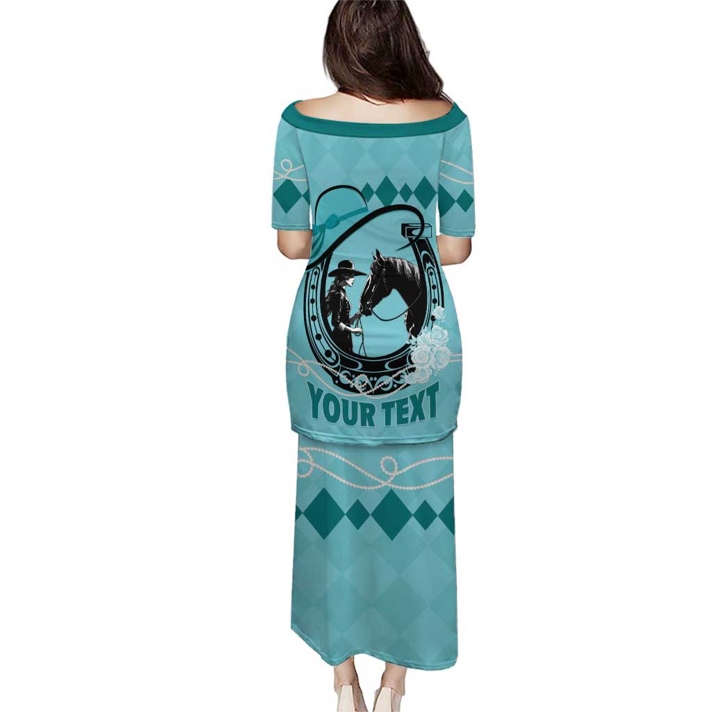 Personalized Kentucky Horse Racing Puletasi Beauty and The Horse Teal Version LT01