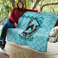 Personalized Kentucky Horse Racing Quilt Beauty and The Horse Teal Version LT01