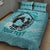 Personalized Kentucky Horse Racing Quilt Bed Set Beauty and The Horse Teal Version LT01